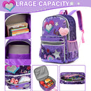 Kids Sequin Backpack with Lunch Box Pencil Case for Girls