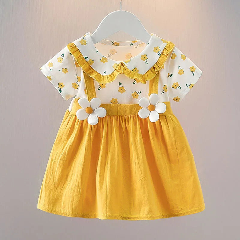 Baby Girls Doll Collar Summer Princess Birthday Party Dresses childrensterritory