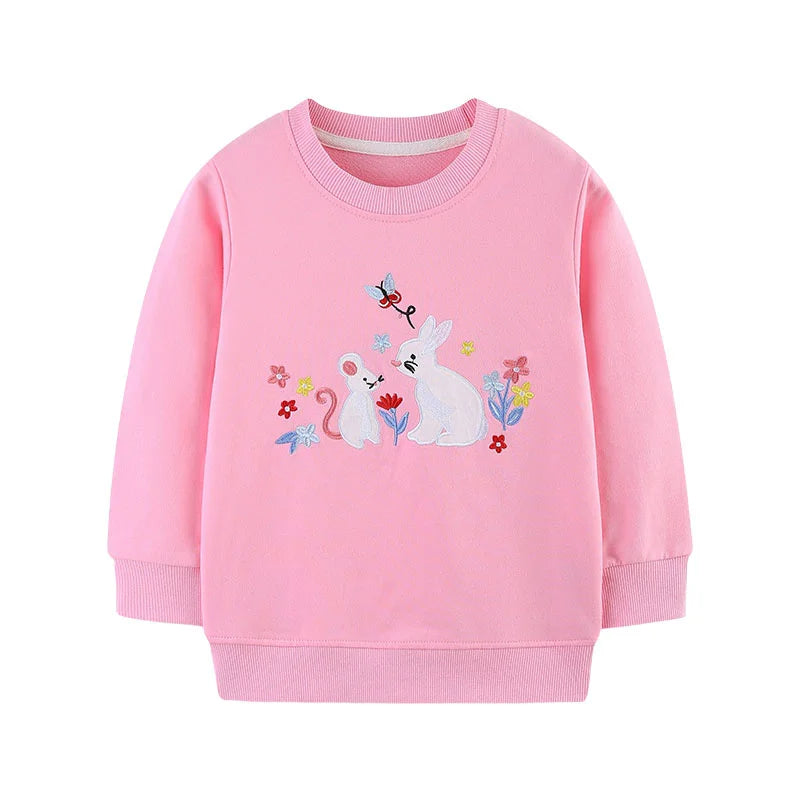 Various Cartoon Design Little Girls' Long Sleeve Sweatshirts