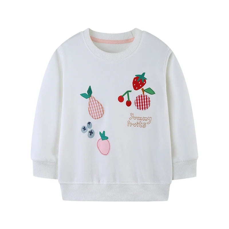 Various Cartoon Design Little Girls' Long Sleeve Sweatshirts