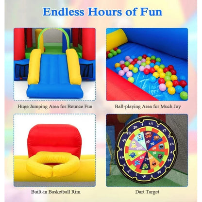 Kids Inflatable Bounce House with 480W Blower