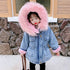 Large Fur Collar Hooded Little Girl&