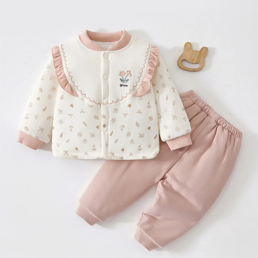Baby Girls’ Long-Sleeve Warm Clothing Set childrensterritory