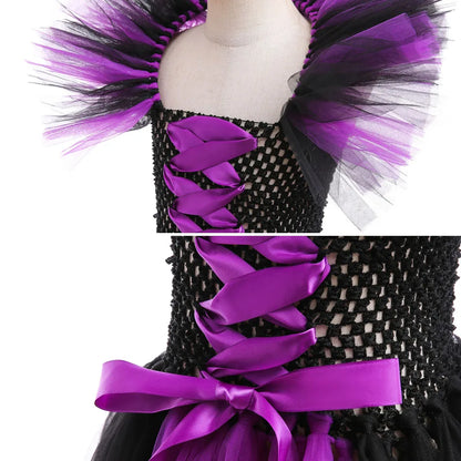 Kids Girls Demon Queen Maleficent Halloween Costume