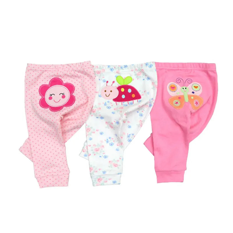 3 Pcs/Lot Cartoon Design Cotton Baby Boy Girl Trousers childrensterritory