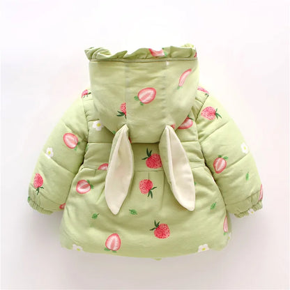 Toddler Girls Long Sleeve Printed &amp; Hooded Soft Jacket