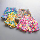 Kids Girls Floral Wide-Leg Beach Shorts for Summer childrensterritory