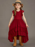Kids Girls Stylish Lace Design Cotton Bohemia Long Dresses childrensterritory