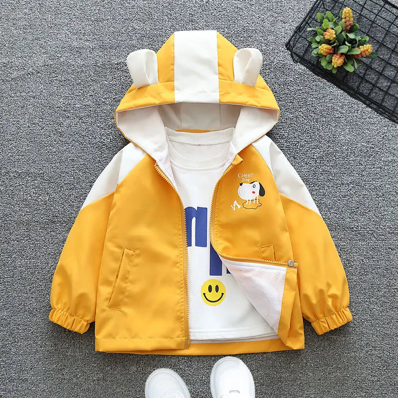 Boys' Cartoon Print Long-Sleeved Winter Jackets