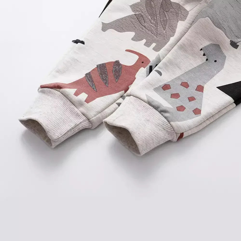 Cartoon Dinosaurs Printed Children's Cotton Sweatpants childrensterritory