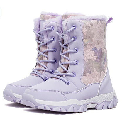 Elegant Waterproof Kids Girls Warm Snow Boots