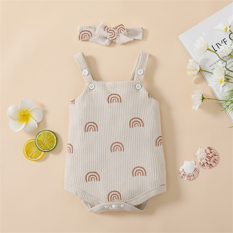 Floral, Rainbow, or Shell Print Baby Girl Bodysuit childrensterritory