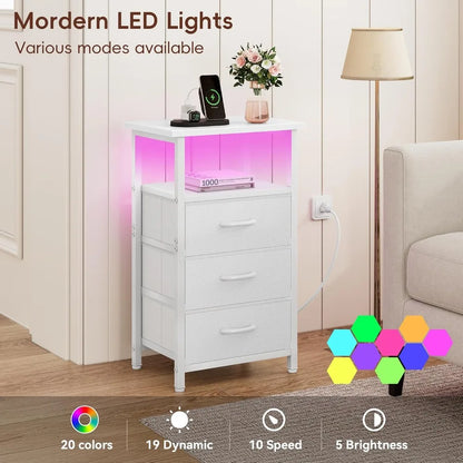 Durable Metal Bedside Table with Open Storage Shelf