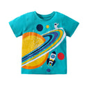 Universe Astronaut Planet Print Summer Boys T-Shirt childrensterritory