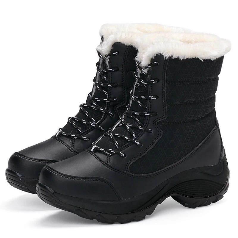 Long Plush Thickened High-Top Snow Boots for Kids