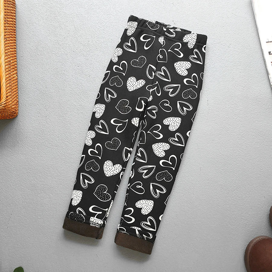 Plus Velvet Printed Kids Girls Winter Leggings childrensterritory