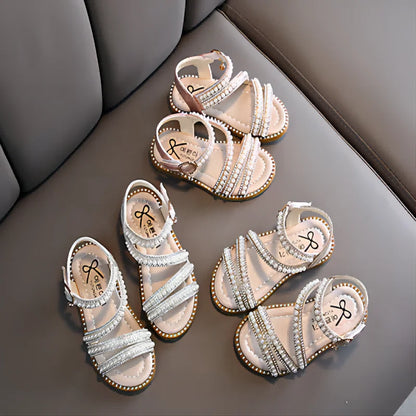 Kids Girls Stylish Bling Rhinestone Soft Princess Sandals