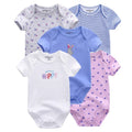 Short Sleeves Cartoon Print Soft Bodysuits For Baby Boys And Girls childrensterritory