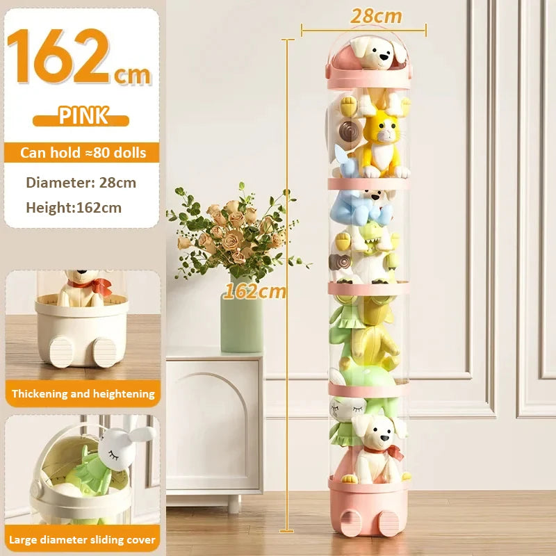 Transparent Plastic Plush Toy Storage Box childrensterritory