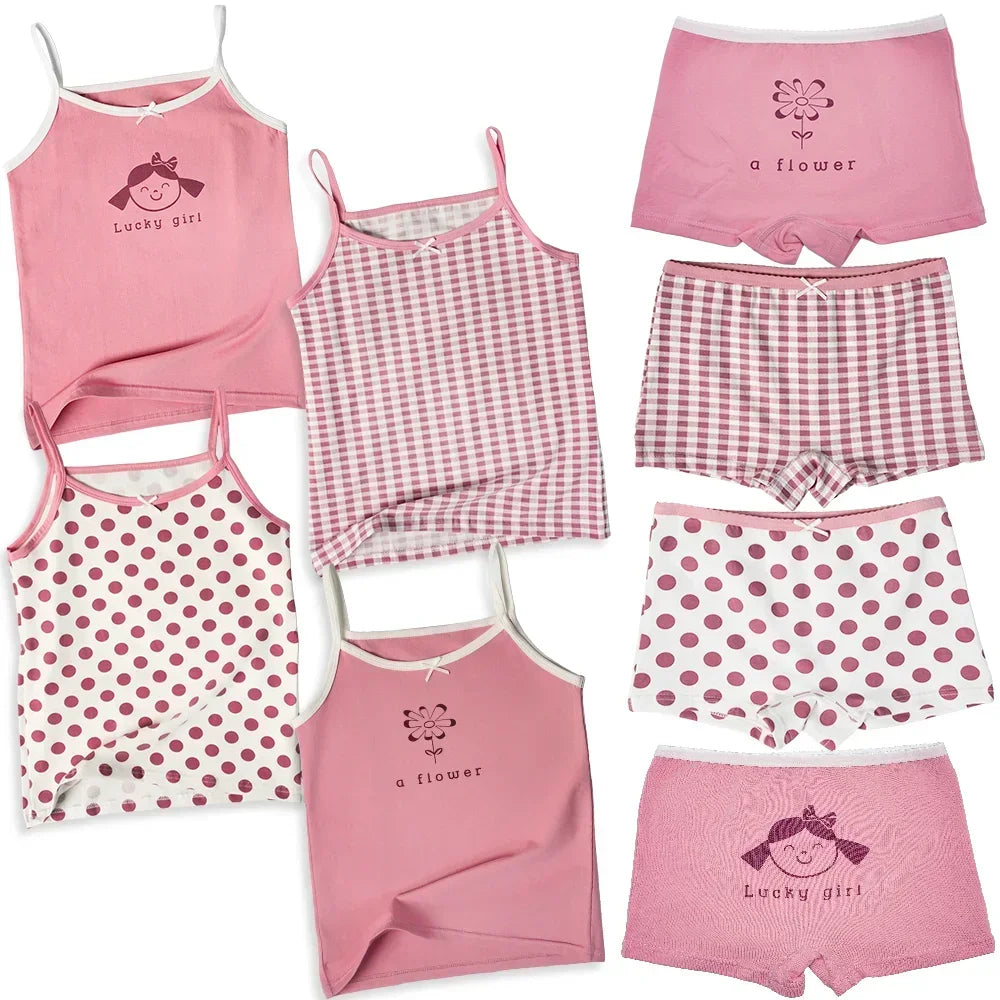 Kids Girls 8pcs Sleeveless Tank Tops and Shorts Set for Summer childrensterritory
