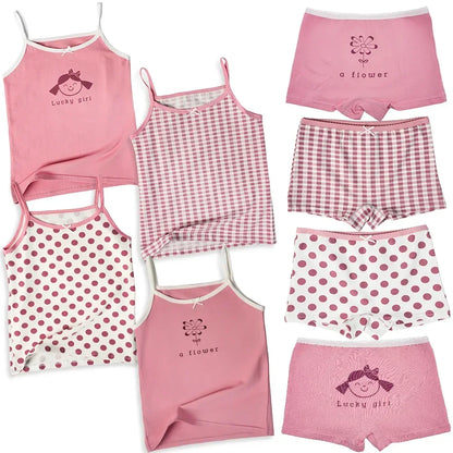 Kids Girls 8pcs Sleeveless Tank Tops and Shorts Set for Summer childrensterritory