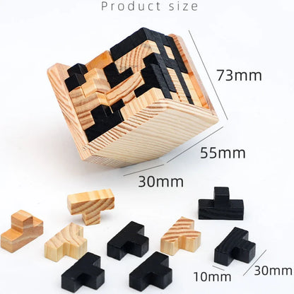3D Luban Interlocking Cube Puzzle Wooden Toy Gift childrensterritory