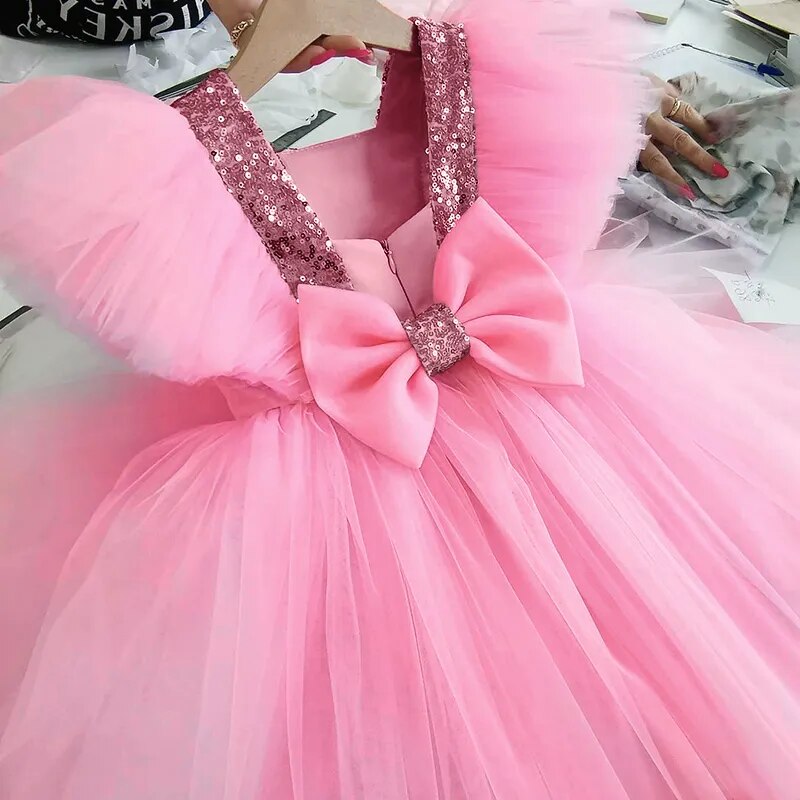 Kids Girls Puff Sleeve Princess Dress For Birthday Party childrensterritory