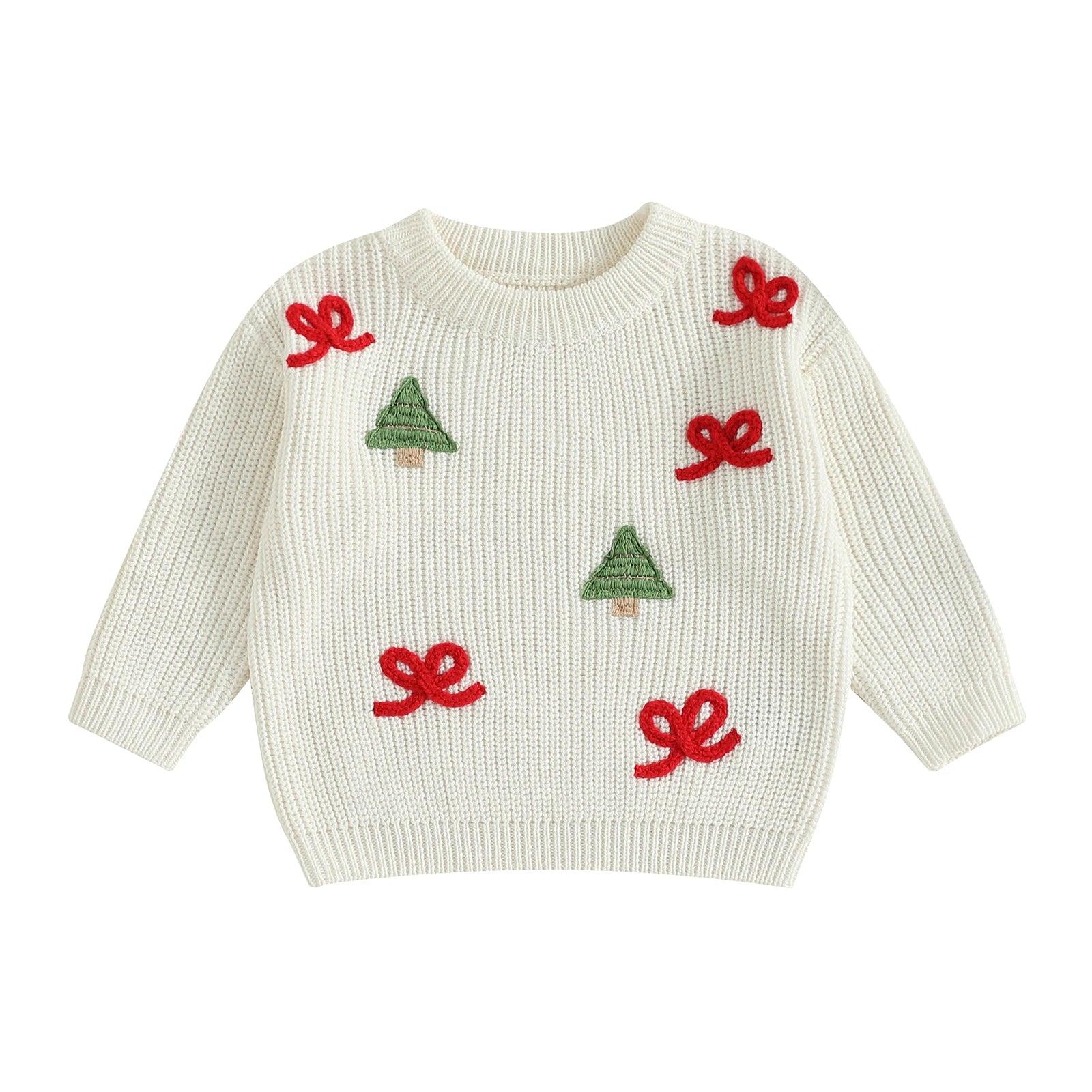 Kids' Long-Sleeved Christmas Print Winter Sweater