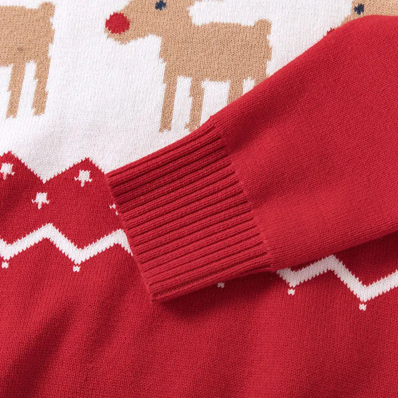 Kids’ Long-Sleeve Christmas-Design Warm Pullover Sweater childrensterritory