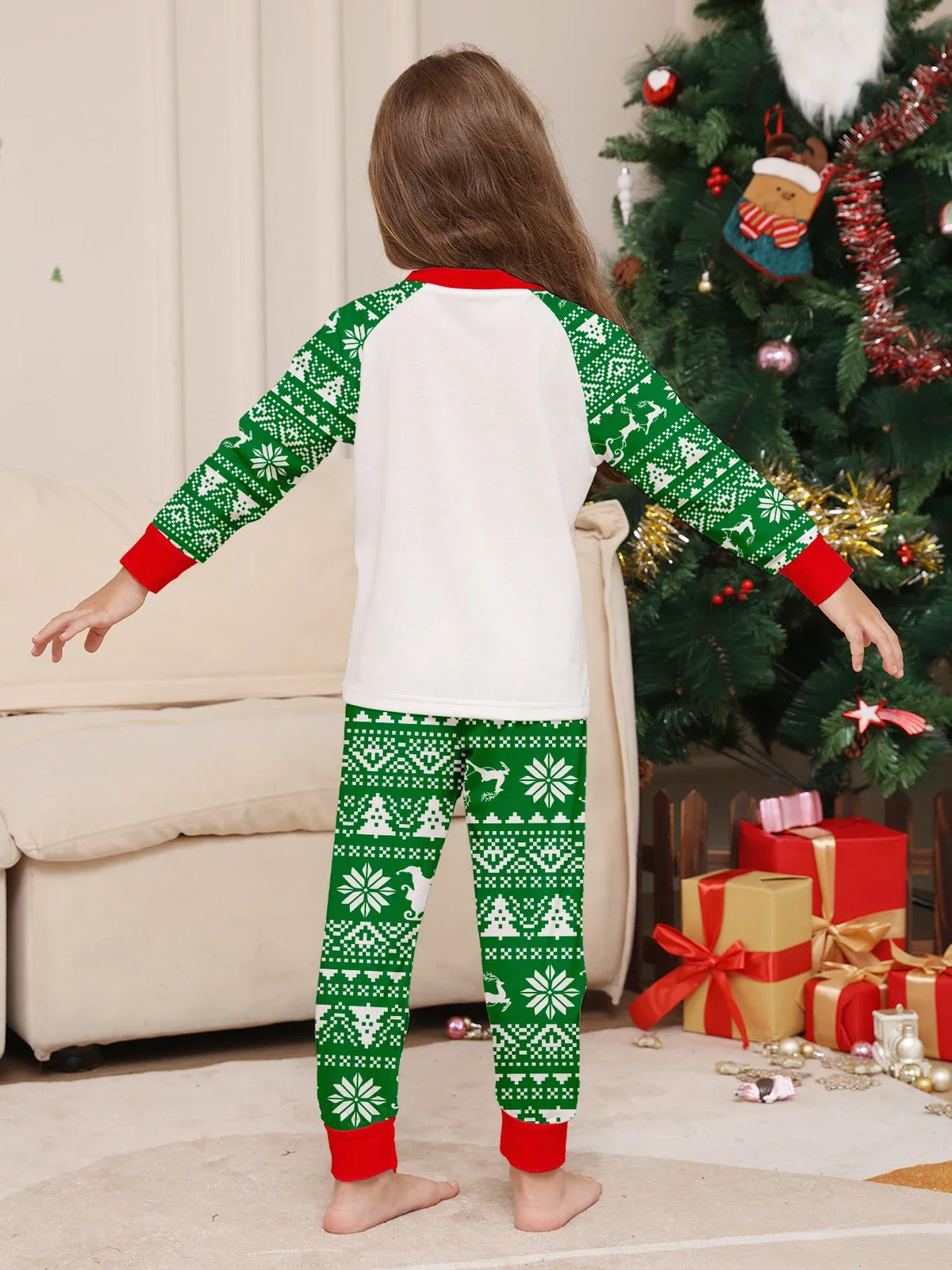 Long Sleeves Christmas Print Family Matching Clothing Set