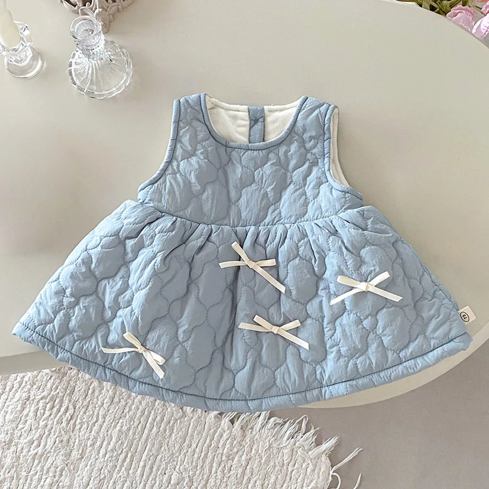 Baby Girls’ Elegant Sleeveless Winter Dress childrensterritory