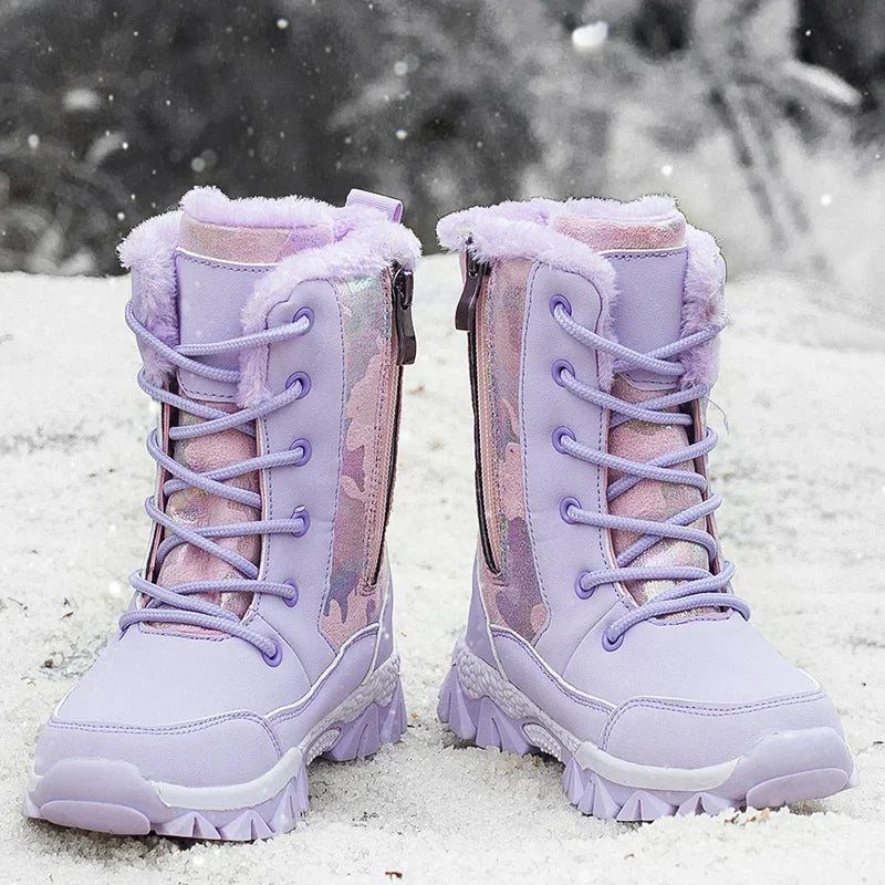 Long Plush Thickened High-Top Snow Boots for Kids childrensterritory