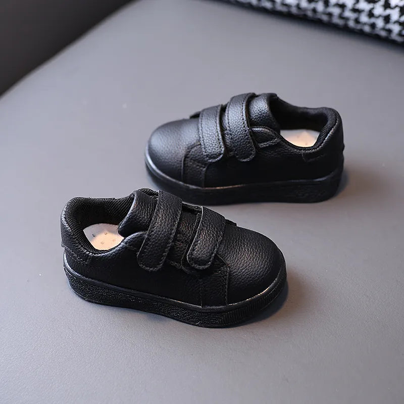 Kids Boys Black Leather Soft Breathable Casual Shoes childrensterritory