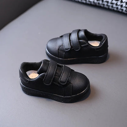 Kids Boys Black Leather Soft Breathable Casual Shoes childrensterritory