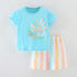 Little Girls 2pcs Cartoon Print Cotton Clothing Set for Summer childrensterritory