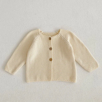 Baby Girls Long Sleeves Floral Embroidery Knitted Cardigans childrensterritory