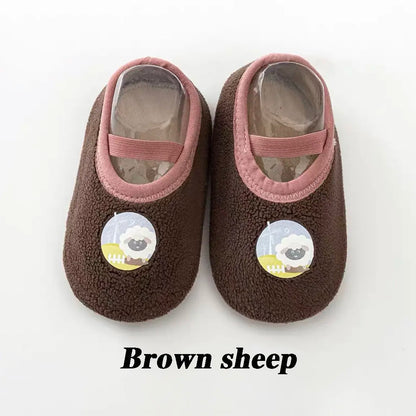 Cartoon Design Floor Shoes with Rubber Sole for Baby childrensterritory