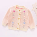 Baby Flowers Embroidered Long Sleeves Knitted Cardigans childrensterritory