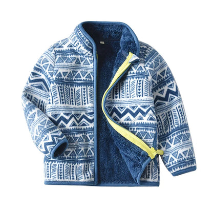 Kids Boys Girls Plus Velvet Warm Winter Zipper Outwear childrensterritory
