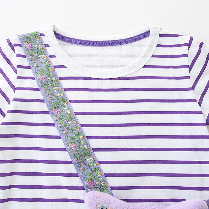 Cats Embroidered Little Girls Summer Dress with Pockets childrensterritory
