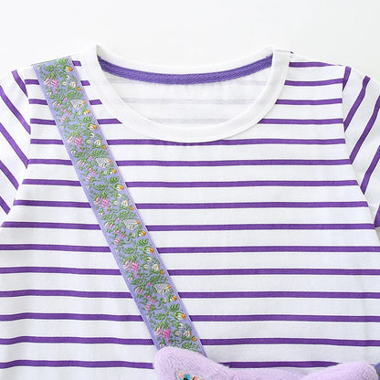 Cats Embroidered Little Girls Summer Dress with Pockets childrensterritory