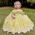 Butterfly Flowers Design Puffy Tulle Wedding Birthday Party Gowns childrensterritory