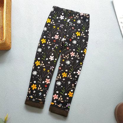 Plus Velvet Printed Kids Girls Winter Leggings childrensterritory