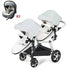 2 in-1 PU Leather Waterproof Twins Baby Stroller childrensterritory