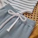 Ribbed Stripe Soft Cotton Romper Pants for Baby childrensterritory