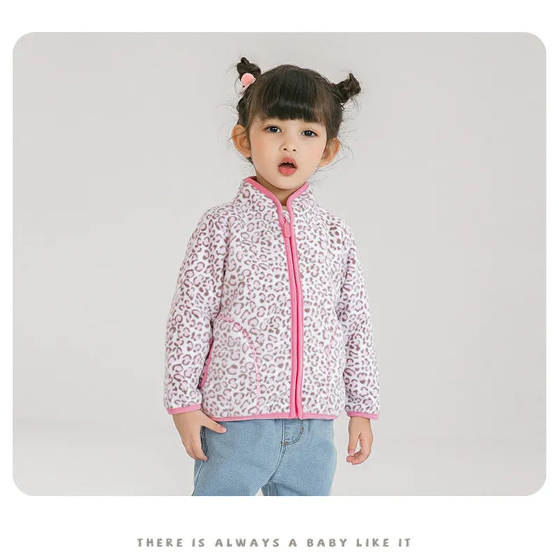 Little Girls Printed Winter Fleece Jackets childrensterritory