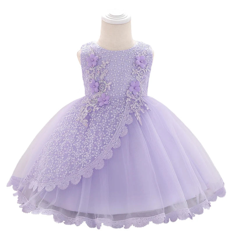 Baby Girl Lace Embroidered Formal Occasion Gowns