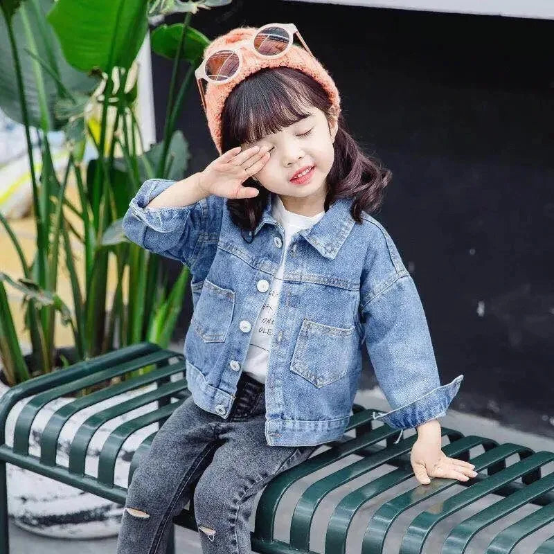 Sweet Little Girls Princess Denim Jacket for Spring Autumn childrensterritory