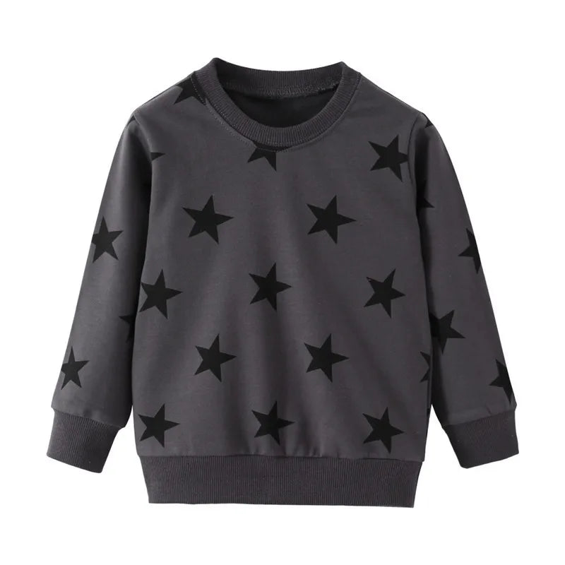 Kids Boys Stars Print Warm Winter Sweatshirts