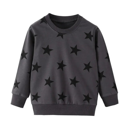 Kids Boys Stars Print Warm Winter Sweatshirts